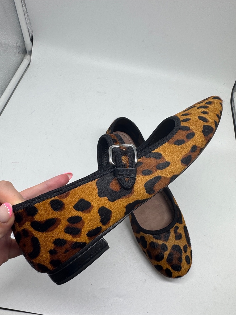 Anthropologie Maeve Leopard Mary Jane Flats Size 40 - Picture 7 of 13